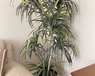 Faux corn plant in brass planter, 70"H,  $58