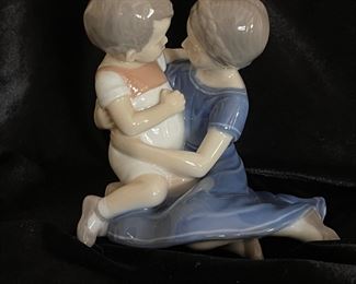 Bing & Grondahl small child sitting on lap of  girl,  5" x 5", was $40, NOW $28