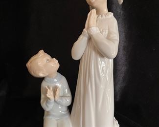 Lladro Boy & Girl praying,  9"H,  $40