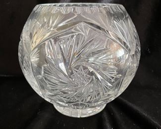 Czech crystal bowl, 7.5"W x 8.5"H,  was $28, NOW $18
