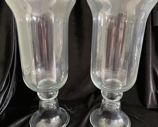 Pair of hurricane candle holders/vases, 14"H,  was $30, NOW $20