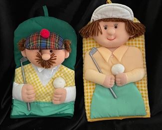 Golf oven mitts (2),  was $9, NOW $6