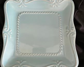 Pair of Southern Living teal square plates 8" x 8",  was $6, NOW $4
