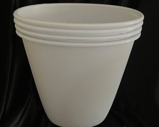 NEW*  White garbage pails, - 4 available - 11" x 11",  was $5 each, NOW $4 each