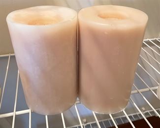 2 cream color pillar candles, was $14, NOW $7