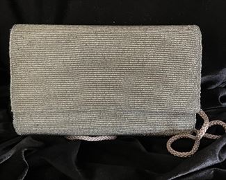 Silver beaded handbag,  was$14, NOW $9