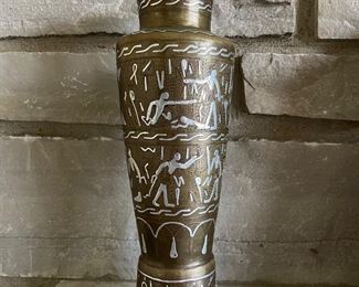 Egyptian brass vase, 4.5" x 12"H,  was $14, NOW $9