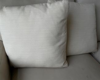 Pair of large, light beige pillows,  22" x 22",  was $30, NOW $20