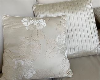 Set of 2 satin-like pillows - 2 sets - , was $20 each, NOW $10 each