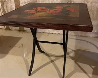 Decorative floral top table, 29" x 29" x 30"H,  was $20, NOW $15