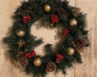 Pinecone & berry lighted wreath, 28"D,  was $20, NOW $10