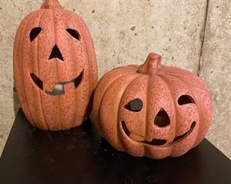 Ceramic tea light pumpkins, 7" x 10"H, 8" x 5"H,  was $15, NOW $10