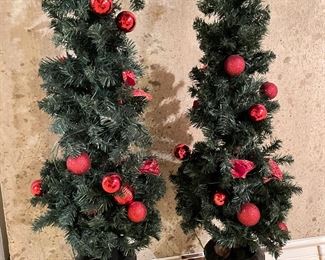 Lighted Christmas trees, 54"H, was $35 each, NOW $28 each
