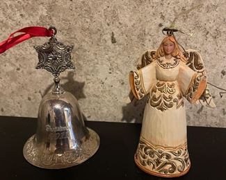 Silver bell,  was $5, NOW $3.     Jim Shore Heartwood Creek IVORY and GOLD ANGEL Hanging Ornament 2013 NIB 4036338, was $10, NOW $6