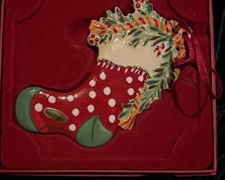 Willow House by Gail Wittman stocking porcelain ornaments, was  $14, NOW $8