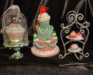 Set of 3 cupcake ornaments,  was $9, NOW $5