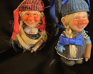 Yellow braided red face  ornaments,  was $5, NOW $3