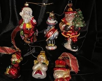 Set of 6 glass ornaments,  was $10, NOW $6
