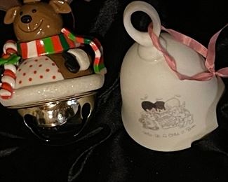 Reindeer bell and Precious Moments bell,  $2 each