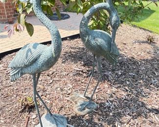Pair of 2 metal cranes/herons, 34"W x 37"H,  $75