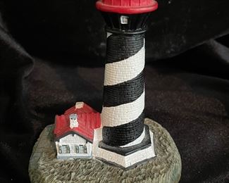 Black & red lighthouse with one house,  $6