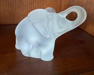 Opaque crystal elephant, 5"W x 4"H,  was $10, NOW $6