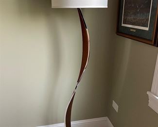 Brown & chrome curvy floor lamp,  63"H, was$40, NOW $28