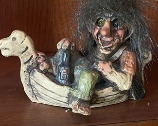 "Ogre" in boat, 6" x 5"H,  was $6, NOW $4