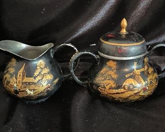 Reines Zinn Edeltin Etain  Pur, C & K Co, Kurz Tiel Holland, sugar & creamer,  was$12, NOW $9