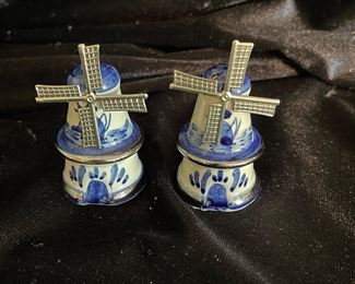 Windmill vintage blue and white S & P,  was $10, NOW $6