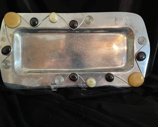Tray with decorative art detailing,  Approx 11"L,  was $14, NOW $10