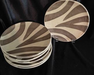 Pottery Barn zebra stripe dessert plates (6),   was $8, NOW $6