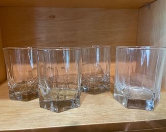 Set of 4 rock glasses,  was $4, NOW $3