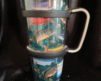 Large insulated hot and cold glass with handle,  $4