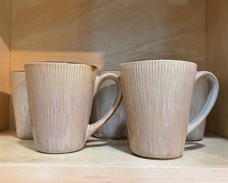 Set of 5  beige mugs,  was $10, NOW $6