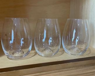 Set of 3 stemless wine glasses,  $3