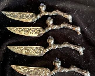 4 fancy silver plate knives,  was $6, NOW $4