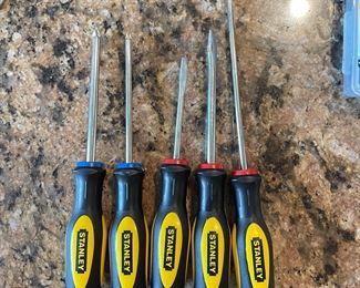 Set of 5 Stanley screwdrivers,  was $7, NOW $5