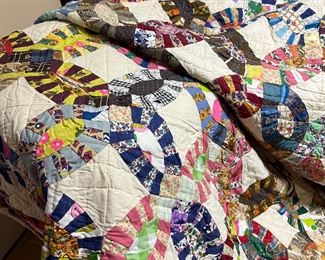 Vintage hand sewn quilts