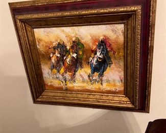 Race horses painting