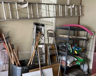 Ladder and other garden tools