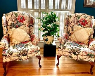 Floral Wing chairs
