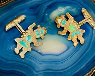 Sterling & Turquoise Cuff Links 