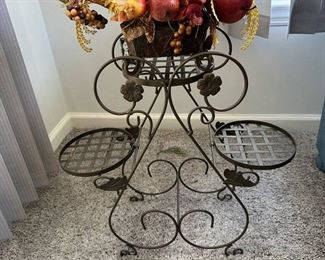 Cute Metal Plant Stand with Artificial Autumn Arrangement