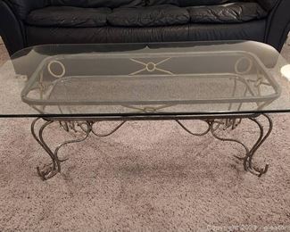 Lovely Glass Top Coffee Table with Metal Base