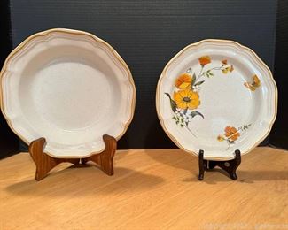 Mikasa Baronial Stoneware Soup Bowls and Baronial Florian Salad Dessert Plates
