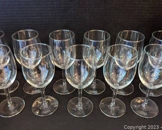 Set of 11 Medium Crystal Wine Glasses
