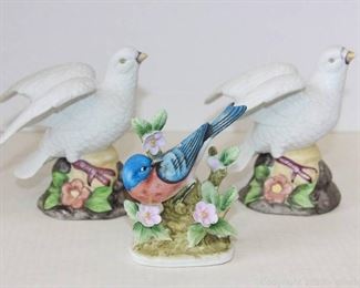 Three Beautiful Porcelain Bird Statues