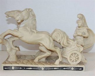 Vintage Santini Horses Pulling Roman Soldier
