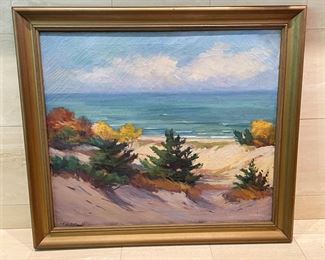 Sand Dune painting by M.J. Siloikis, 1949,  35"W x 32"H,  $125